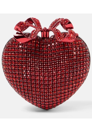 Self-Portrait Bow crystal-embellished clutch