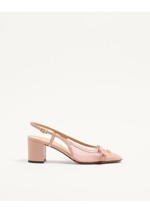 Valentino Garavani Valet Du Roi Slingback Pump in Mesh and Kidskin 60MM Woman PINK 35
