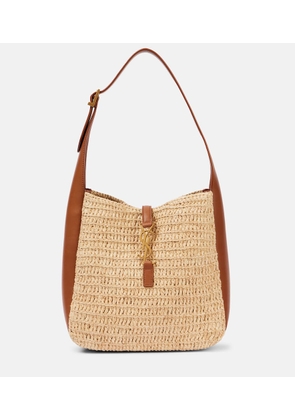 Saint Laurent Le 5 a 7 Small raffia shoulder bag
