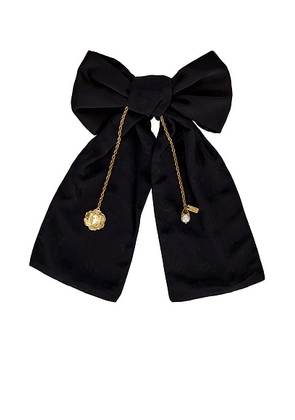 Chloe Charm Hair Bow in Black - Black. Size all.