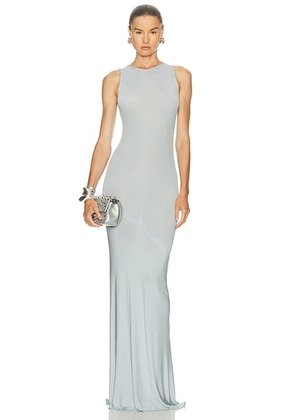 Atlein Asymmetric Ruched Long Dress in Ciel - Baby Blue. Size 38 (also in ).