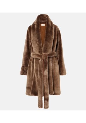 The Row Lucja shearling wrap coat