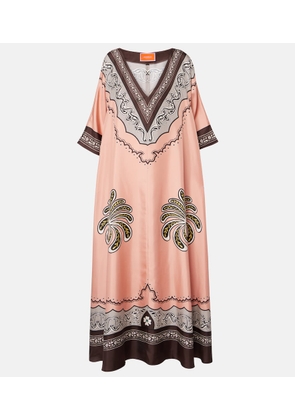 La DoubleJ Muumuu printed silk twill maxi dress