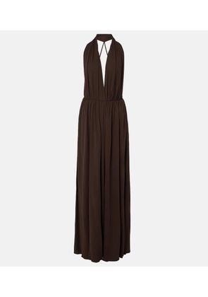 The Row Pharao gathered jersey crepe gown