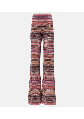 Missoni Zigzag striped lame flared pants