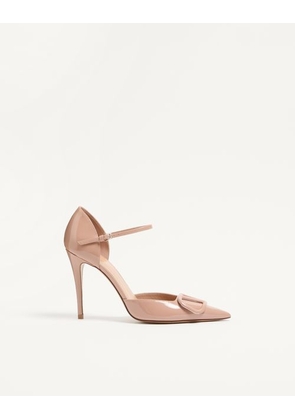 Valentino Garavani Vlogo Signature D'Orsay Patent Leather Pumps 100Mm Woman ROSE CANNELLE 34.5
