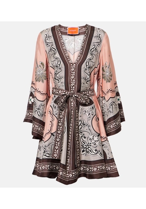 La DoubleJ Magnifico printed silk twill minidress