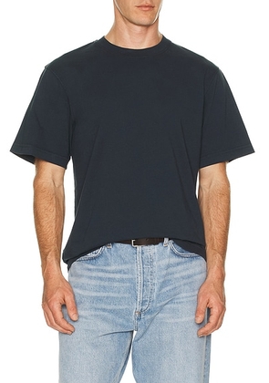 AGOLDE Asha Mock Neck Tee in Lyon - Blue. Size L (also in M, S, XL/1X).