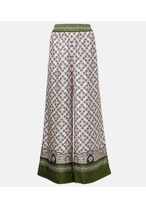 La DoubleJ Printed silk twill palazzo pants