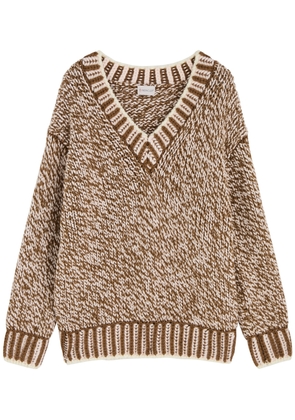 Moncler Ribbed Wool-blend Jumper - Brown - S (UK 10 / S)