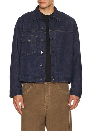 Citizens of Humanity Box Denim Jacket in Cross Hatch - Blue. Size S (also in ).