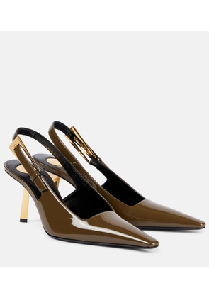 Saint Laurent Lee 75 patent leather slingback pumps