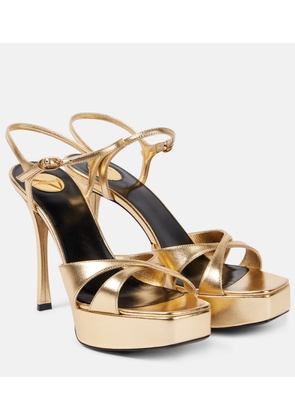 Saint Laurent Debbie 85 metallic-leather platform sandals