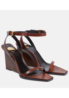 Saint Laurent May 90 leather wedge sandals
