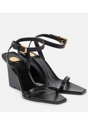 Saint Laurent May 90 leather wedge sandals