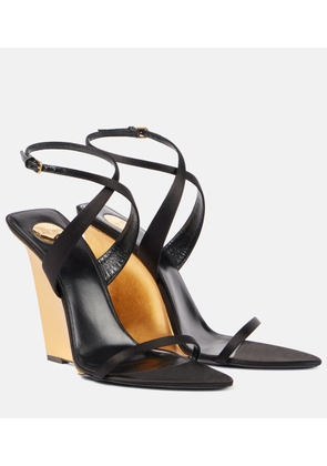 Saint Laurent Salome 110 crepe satin wedge sandals