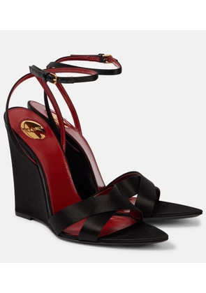 Saint Laurent Bibi 110 crepe satin wedge sandals