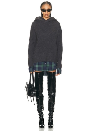 Acne Studios Krisp Cotton Flannel Sweater in Graphite - Charcoal. Size M (also in S).