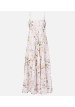 Zimmermann Acacia floral linen midi dress