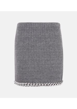 Tory Burch Chain-detail waffle-knit wool-blend miniskirt