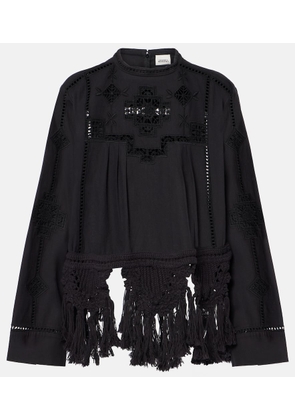 Isabel Marant Severine open-knit macrame cotton blouse