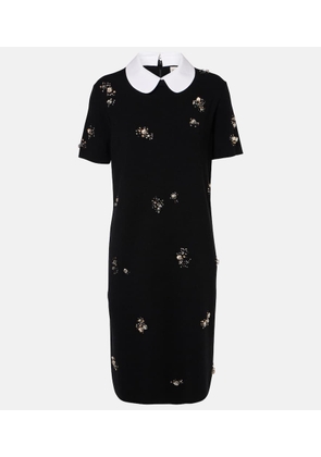 Tory Burch Embellished wool-blend midi dress