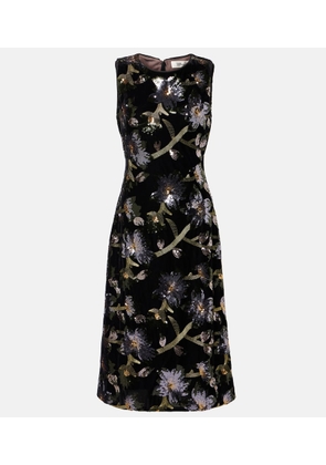 Diane von Furstenberg Coral sequined floral midi dress