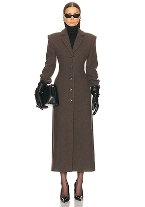 EAVES x Coco Yaron Manteco Wool Coat in Hickory - Brown. Size XL (also in XS, XXS).