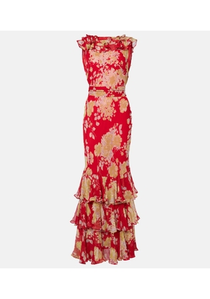 Rixo Rio floral ruffled gown