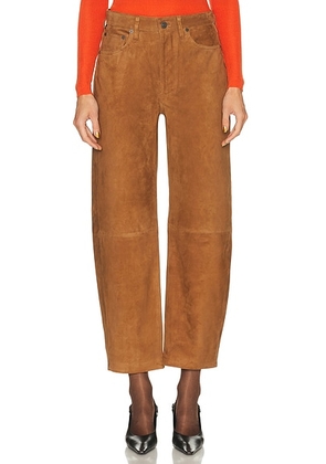 Citizens of Humanity Suede Miro Relaxed Pant in Toasted Carmel - Cognac. Size 25 (also in 27, 28, 29).
