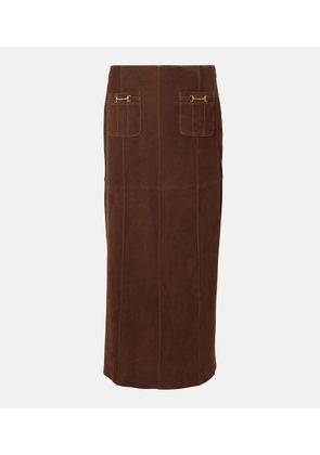 Rixo Edwina suede skirt