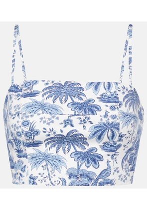 Staud Federico printed cotton crop top