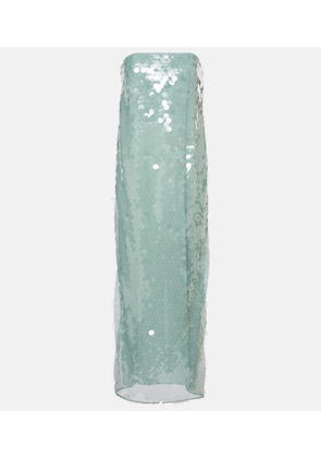 Staud Casey sequined strapless maxi dress
