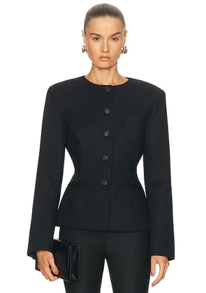 EAVES Mai Compact Suiting Blazer in Black - Black. Size L (also in M, S, XL, XS, XXS).