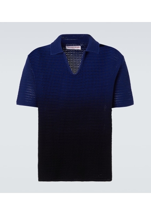 Orlebar Brown Cotton crochet polo shirt