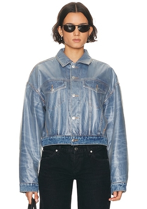 Alexander Wang Trucker Jacket in Vintage Marbled Blue - Blue. Size M/L (also in XS/S).