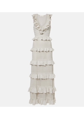 Zimmermann Crush Frilled knitted maxi dress