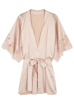 Fleur OF England Signature Silk-blend Robe - Nude - M/L