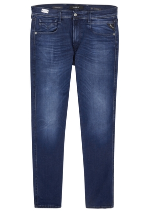 Replay Anbass Hyperflex Slim-leg Jeans - Dark Blue - W31
