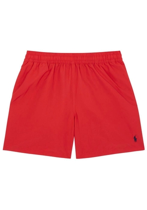 Polo Ralph Lauren Hawaiian Red Swim Shorts, Shorts, Embroidered