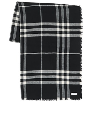 Burberry Giant Scarf in Black & Calico IP Check - Black. Size all.