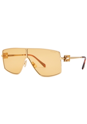 Miu Miu Eyewear D-frame Women's Designer Sunglasses - Gold - One Size