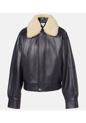 Bottega Veneta Shearling-trimmed leather blouson