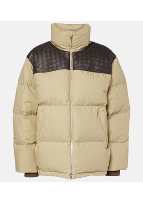 Bottega Veneta Intrecciato leather-trimmed down jacket