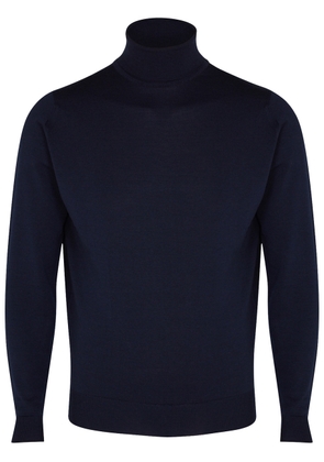 John Smedley Cherwell Navy Merino Wool Jumper, Jumper, Merino Wool - S