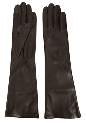 Handsome Stockholm Essentials Long Leather Gloves - Chocolate