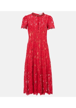 Self-Portrait Embellished fishnet midi dress