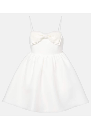 Self-Portrait Bow-detail beaded taffeta minidress