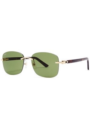 Cartier C Décor Rimless Square-frame Sunglasses - Brown