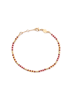 Anni LU Bundoran 18kt Gold-plated Beaded Bracelet - Red - One Size